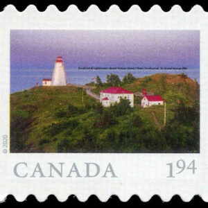 Canada Stamp #3227i - Swallowtail Lighthouse, Grand Manan Island (NB) (2020) $1.94 Die cut to shape from Quarterly Pack