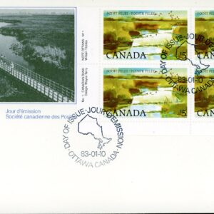 Canada FDC#937 -PLATE BLOCK- Point Pelee (1983) $5