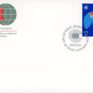 Canada FDC#977 - Map of the Earth (1983) $2