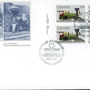 Canada FDCPB--#1002 - Adam Brown 4-4-0 type (1983) 64¢