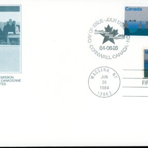 Canada FDC#1015 & USA#2091 - Seaway Locks (1984) 32¢ & US20¢