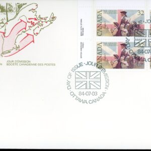 Canada FDC--PB#1028 - Loyalists and British flag (1984) 32¢