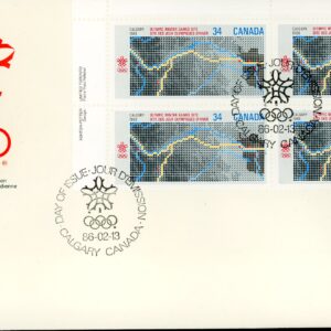 Canada FDC -- PB --#1077 - Map (1986) 34¢