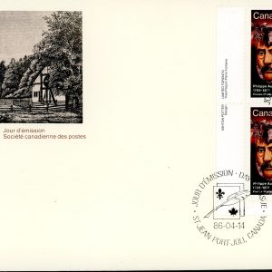 Canada FDC PB#1090 - Philippe Aubert de Gaspé (1986) 34¢