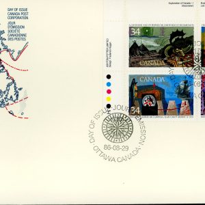 Canada FDC PB#1107a - Exploration of Canada-1 (1986) 4 x 34¢ Se-tenant block (1104-1107)