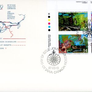 Canada FDC#1129a -PB- Exploration of Canada-2 (1987) 4 x 34¢ Se-tenant block (1126-1129)