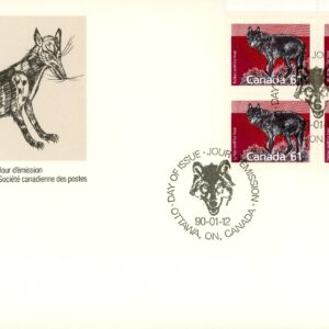 Canada FDC#1175 -PB- Timber Wolf (1990) 61¢