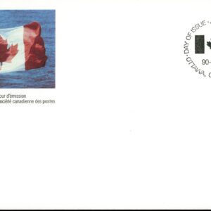 Canada FDC#1194bpa - Flag (1990) 2 x 39¢ Pair, dull fluorescence