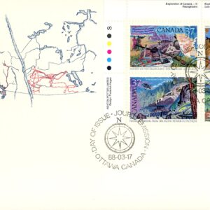 Canada FDC#1202a -PB- Exploration of Canada-3 (1988) 4 x 37¢ Se-tenant block (1199-1202)