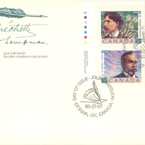 Canada FDC#1244a -PB- Canadian Poets (1989) 2 x 38¢ Se-tenant pair (1243, 1244)
