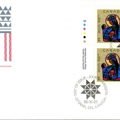 Canada FDC#1294 -PB- Virgin Mary with Christ Child (1990) 39¢