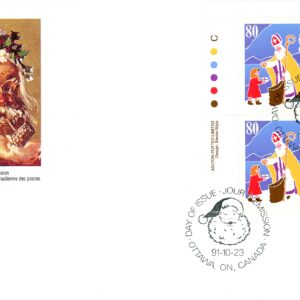 Canada FDC#1341 -PB- Sinterklaas, Holland (1991) 80¢