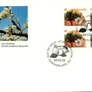Canada FDC#1373 -PB- Westcot Apricot (1994) 88¢