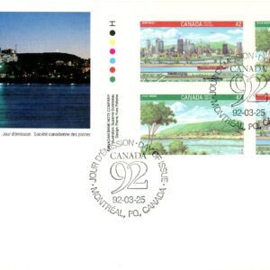 Canada FDC#1405a -PB- Canada 92 (1992) 2 x 42¢ Se-tenant pair (1404, 1405)
