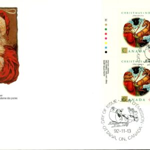 Canada FDC#1452 --PB- Jouluvana (1992) 42¢