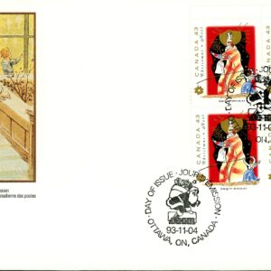 Canada FDC#1499 -PB- Swiety Mikolaj and Gwiazdka, Poland (1993) 43¢