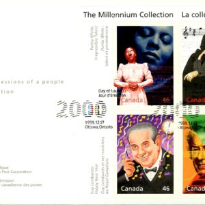 Canada FDC#1820 - Extraordinary Entertainers (1999) 4 x 46¢ Pane of 4