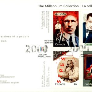 Canada FDC#1822 - Medical Innovators (2000) 4 x 46¢ Pane of 4