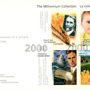 Canada FDC#1833 - Food, glorious food! (2000) 4 x 46¢ Pane of 4