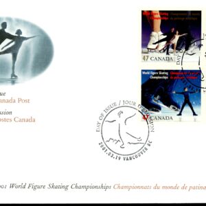 Canada Stamp #1899a - World Figure Skating Championships (2001) 4 x 47¢ Se-tenant block of 4 different (1896-1899)