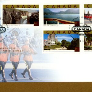Canada FDC#1989 - Tourist Attractions (2003) 5 x 65¢ pane of 5