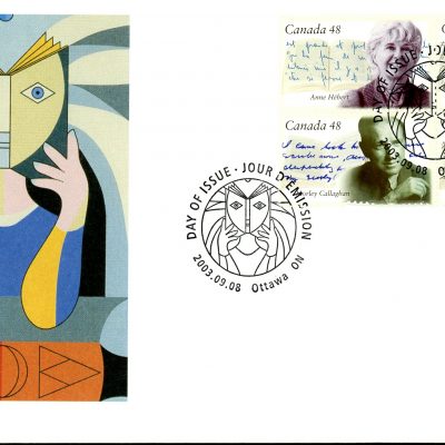 Canada FDC#1997a - National Library of Canada, Canadian Authors (2003) 4 x 48¢ Se-tenant block of 4 (1994-1997)
