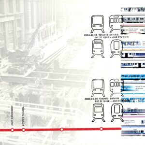 Canada FDC#2031a - Urban Transit/Light rail (2004) 4 x 49¢ Vertical strip of 4 (2028-2031)