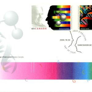 Canada FDC#2062a - Nobel Prize Winners (2004) 2 x 49¢ Se-tenant pair (2061, 2062)