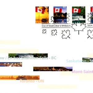 Canada FDC#2076-2080 - Flags (2004) 5 x 50¢ Series of 5 (2076, 2077, 2078, 2079, 2080)