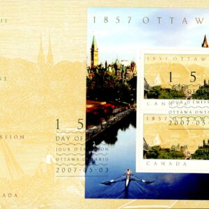 Canada FDC#2213 - Ottawa, Capital Sesquicentennial (2007) 1 x 52¢, 1 x $1.55 Souvenir sheet of 2