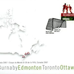 Canada FDC#2220 - Soccer players and ball (2007) 52¢