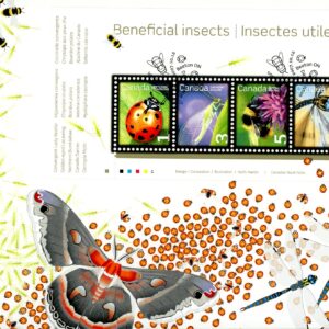 Canada FDC#2238a - Beneficial Insects (Low Value Definitives) (2007) 1 x 1¢, 1 x 3¢, 1 x 5¢, 1 x 10¢, 1 x 25¢ Souvenir sheet of 5