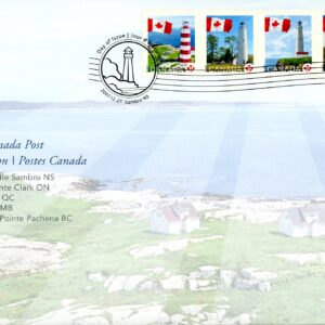 Canada FDC#2253i - Flag over Pachena Point Lighthouse, BC (flipped image) (2007) (P)