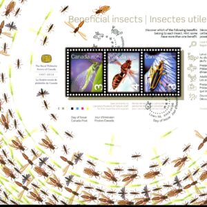 Canada FDC#2409b - Beneficial Insects (2012) 15¢ Souvenir sheet of 3 stamps (2235b, 2406a, 2409a)