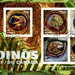 Canada FDC#2923 - Dinos of Canada (2016) $4.25 Souvenir Sheet of 5