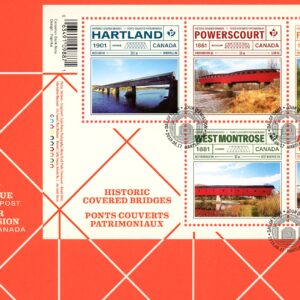 Canada FDC#3180 - Historic Covered Bridges (2019) $4.50 Souvenir sheet of 5