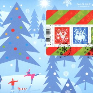Canada FDC#3199 - Christmas (Shiny and Bright) (2019) $4.82 Souvenir sheet of 3