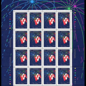 Canada Stamp SHEET#1278 - Canadian Flag with Fireworks (1990) 39¢