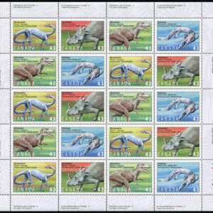 Canada Stamp SHEET#1498a - Prehistoric life in Canada-3 (1993) 4 x 43¢ Se-tenant block (1495-1498)