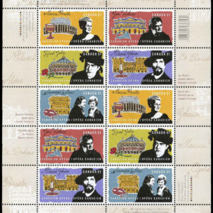Canada Stamp SHEET#2182a - Opera (2006) 10 x 51¢ 2X Vertical se-tenant strip of 5 (2178-2182)