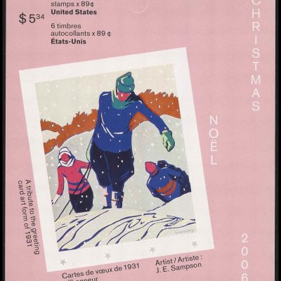 Canada Stamp Booklet - #BK338 - Winter Joys, by J.E. Sampson (2006) 6 x 89¢