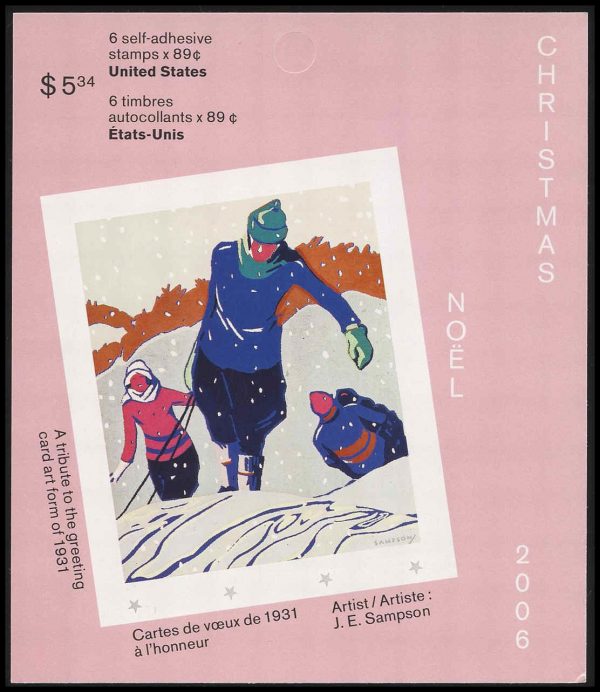 Canada Stamp Booklet - #BK338 - Winter Joys, by J.E. Sampson (2006) 6 x 89¢