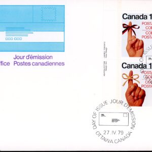 Canada FDC PB#816a - Postal Code (1979) 4 x 17¢ Se-tenant pair (815, 816)