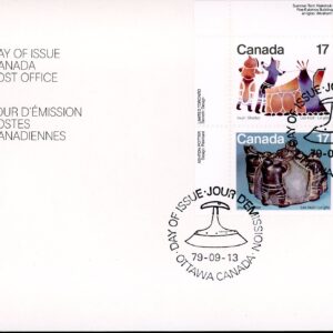 Canada Stamp PB#836a - Inuit-Shelter and Community (1979) 4 x 17¢ Se-tenant pair (835, 836)
