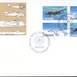 Canada OFDC PB #874a (V1)- Military Aircraft (1980) CONTAINS 874i