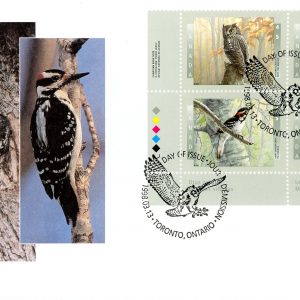 Canada FDC PB#1713a - Birds of Canada - 3 (1998) 4 x 45¢ PLATE block of 4 different (1710-1713)