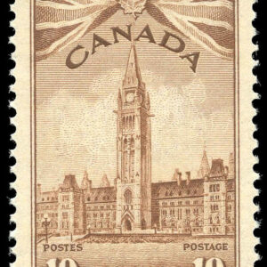 Canada Stamp #257 - Parliament Buildings (1942) 10¢ - MNH