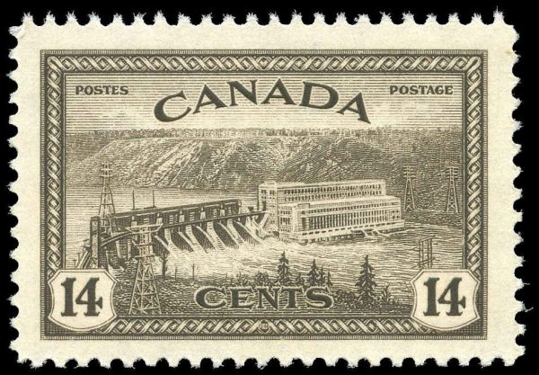 Canada Stamp #270 - Hydroelectric Station, Quebec (1946) 14¢