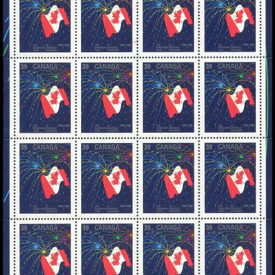Canada Stamp SHEET#1278 - Canadian Flag with Fireworks (1990) 39¢
