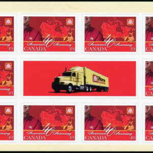 Canada Stamp #2032a - Map of Canada (2004) 10 x 49¢ Booklet pane of 10